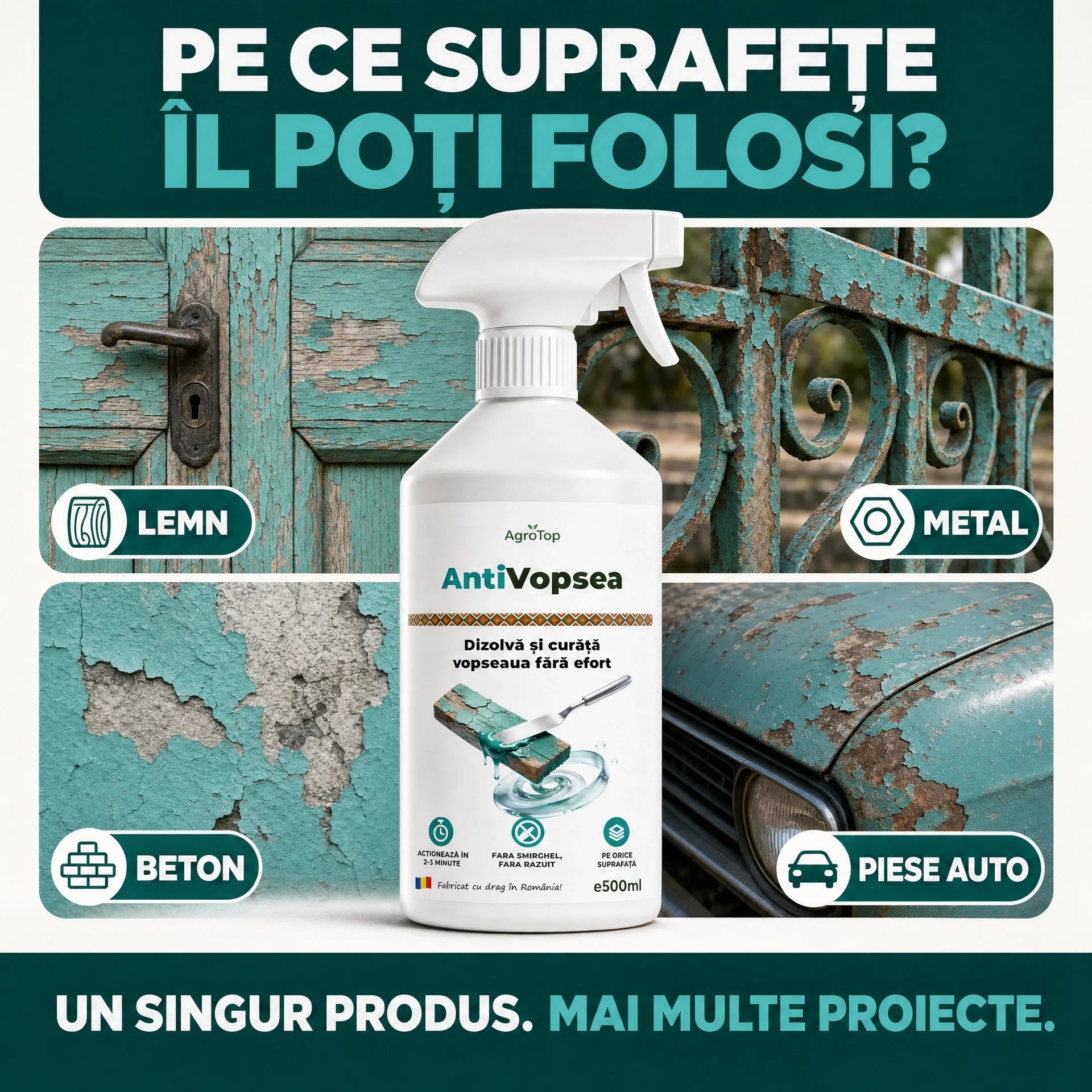 AntiVopsea - Elimină rapid vopseaua veche, 500ML