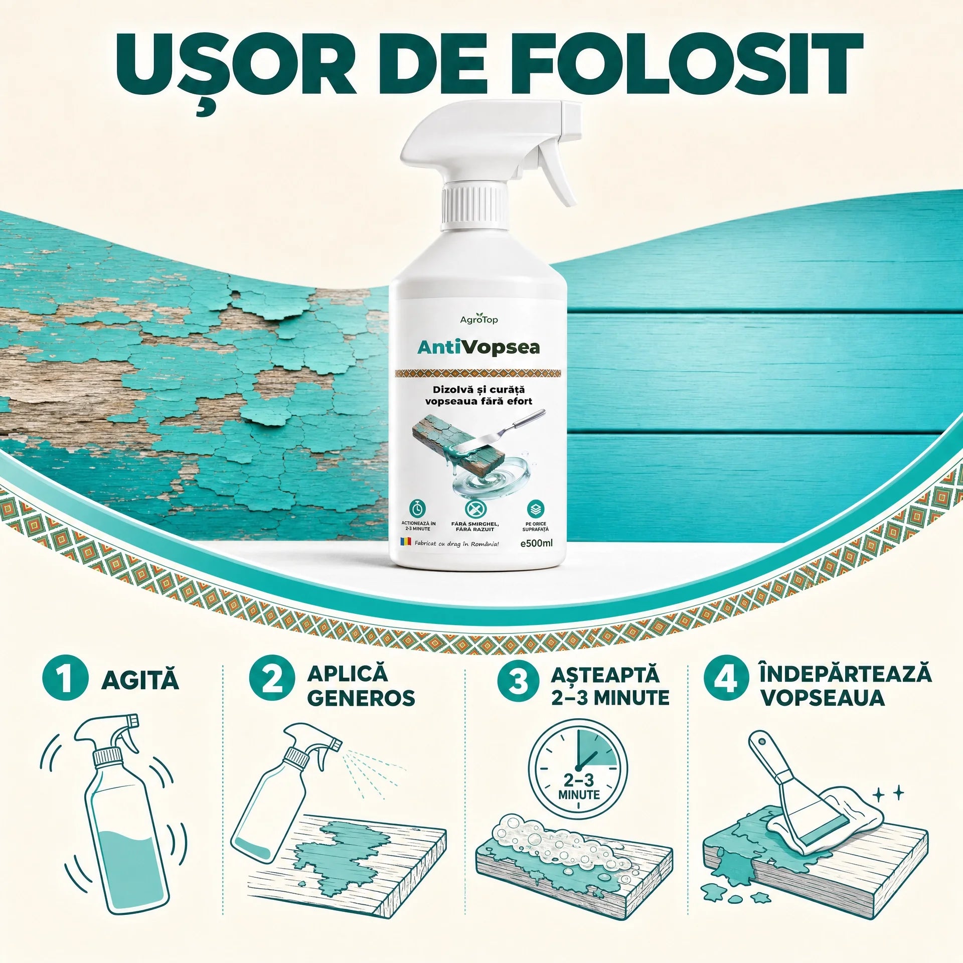 AntiVopsea - Elimină rapid vopseaua veche, 500ML