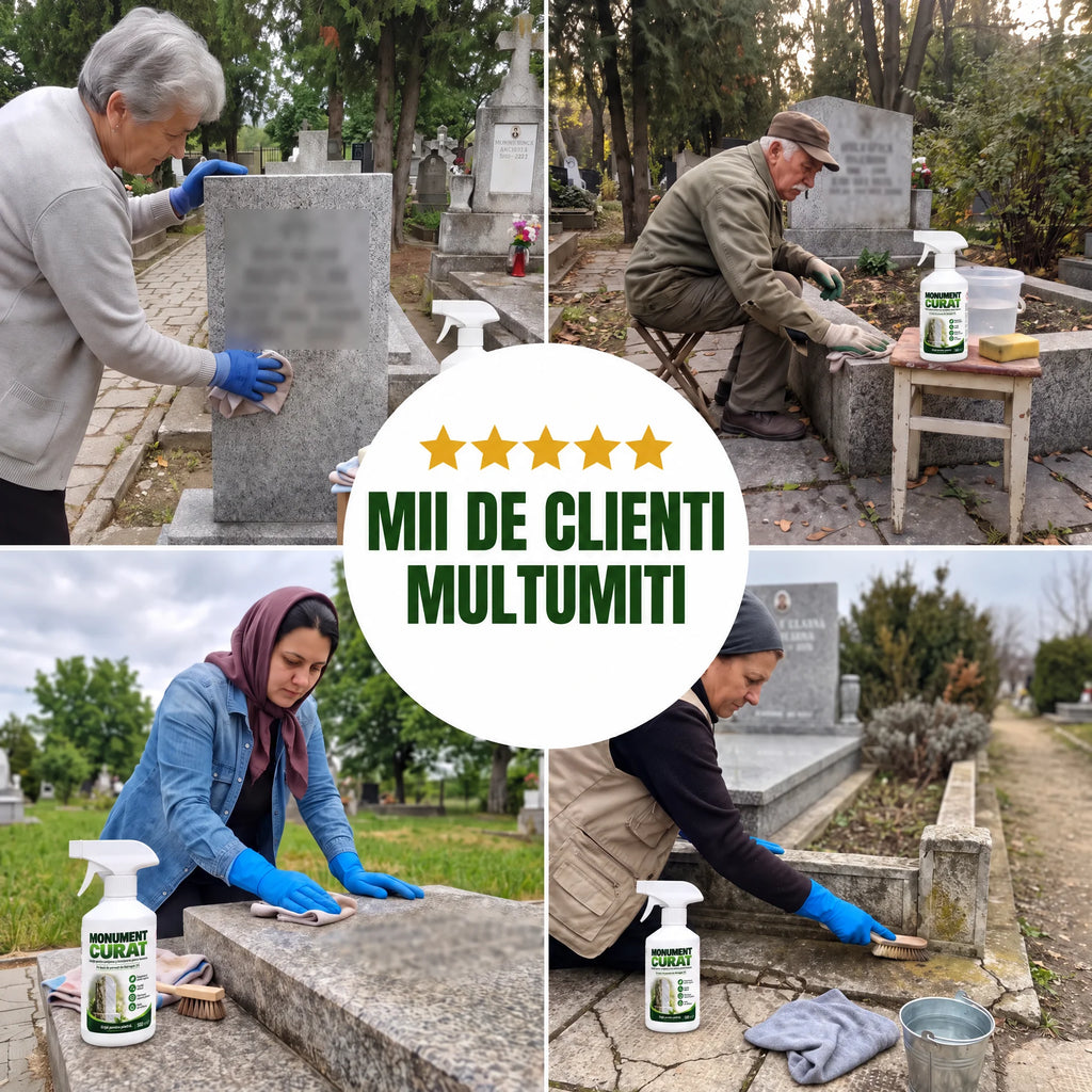 MonumentCurat - Soluție pentru curățarea și întreținerea pietrei funerare