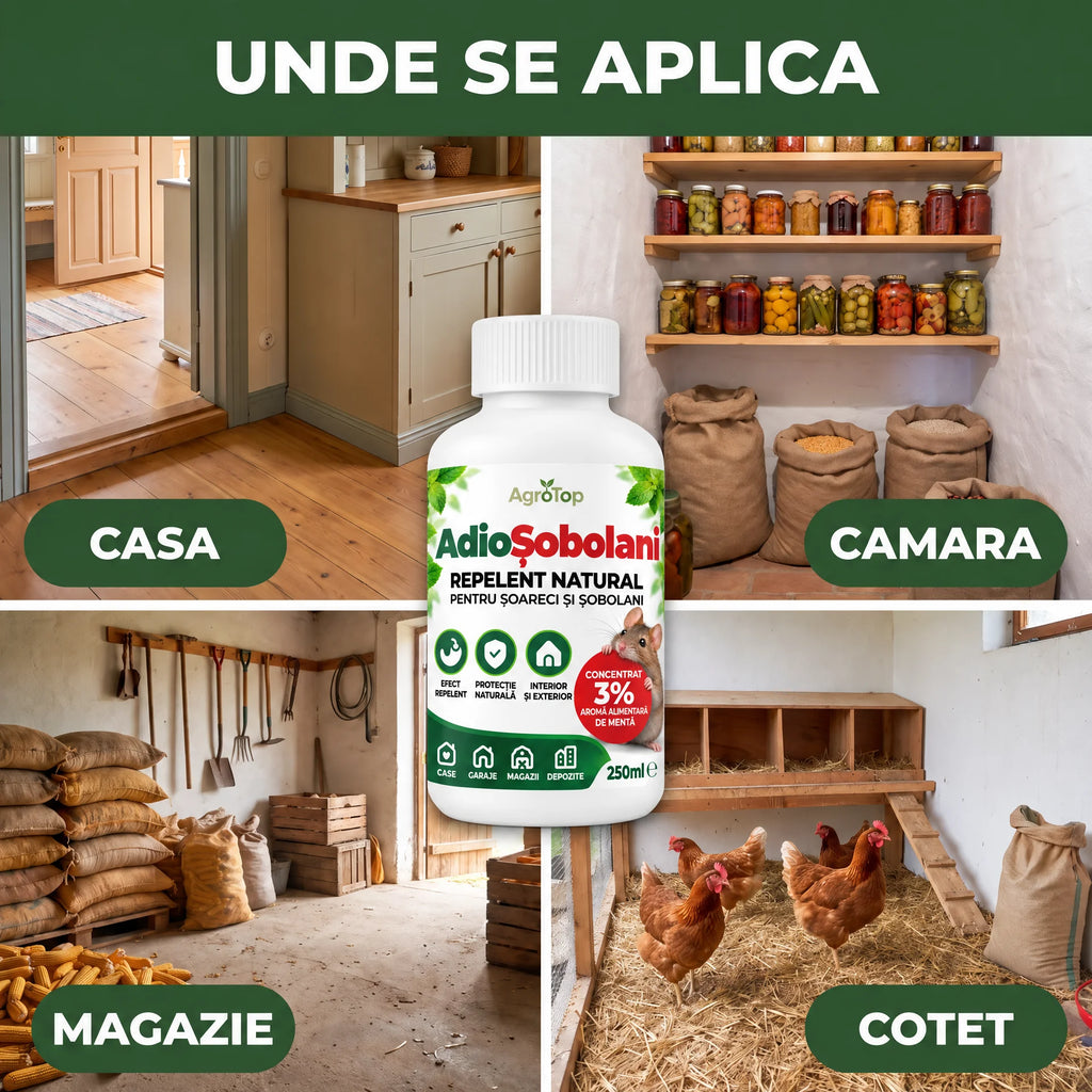 AdioȘobolani - Repelent natural pentru șoareci și șobolani, 250ml