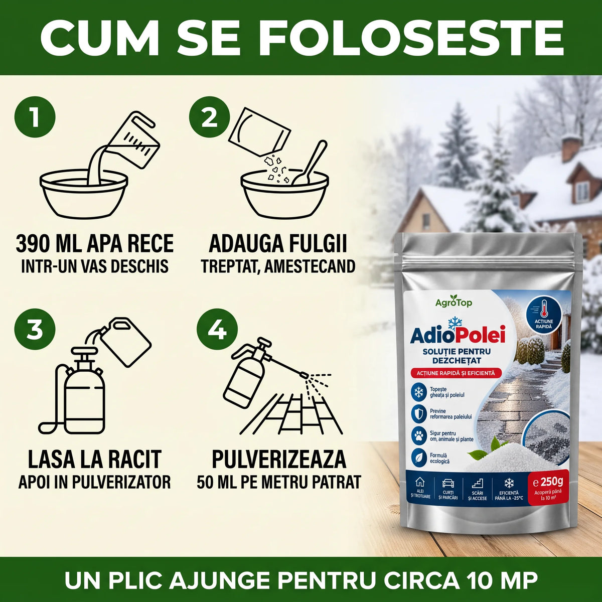 AdioPolei - Solutie pentru dezghetat, 250g