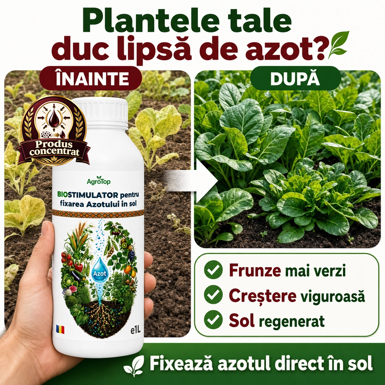 Biostimulator pentru fixarea Azotului in sol, 1L
