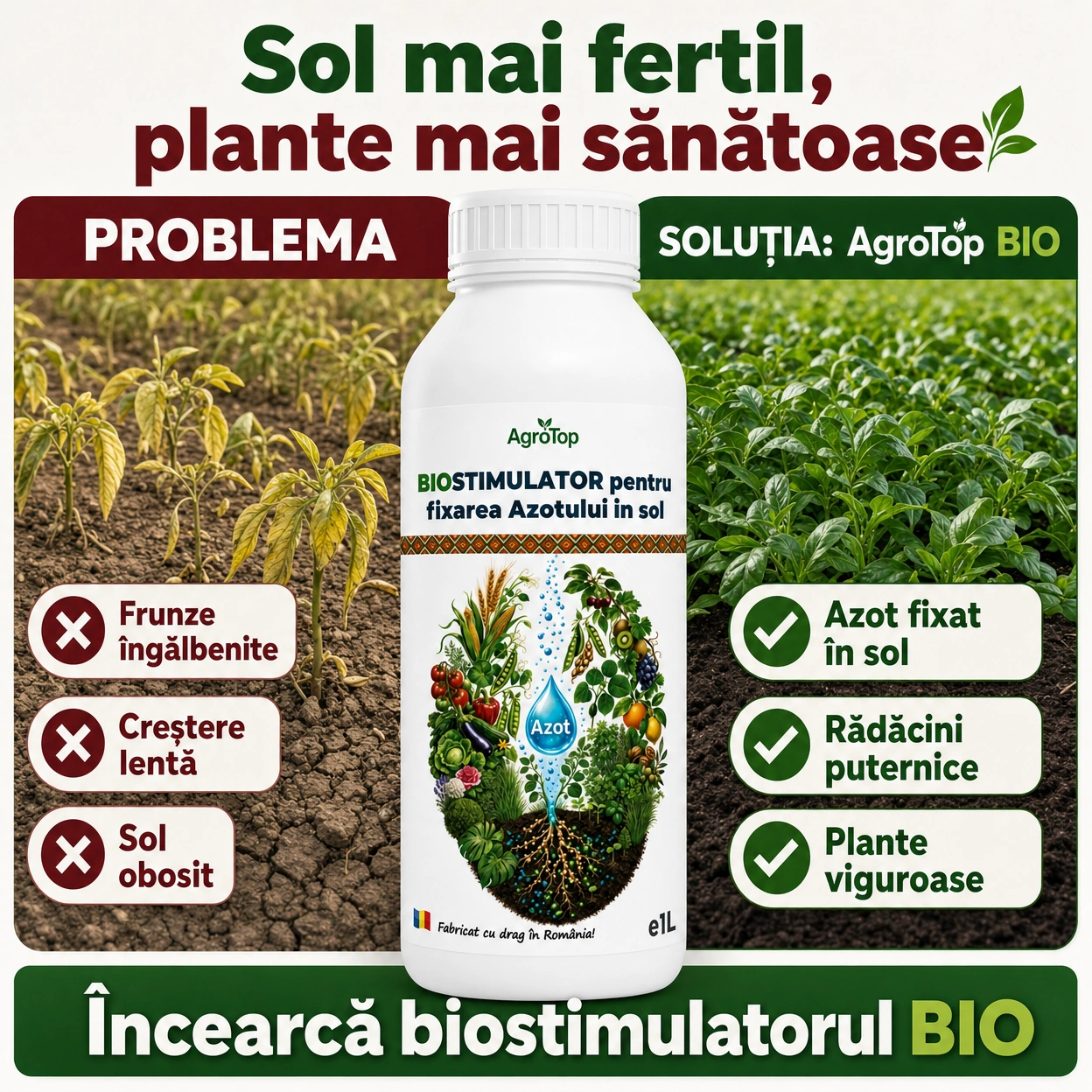 Biostimulator pentru fixarea Azotului in sol, 1L