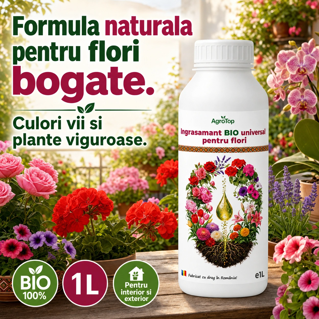 Ingrasamant BIO universal pentru flori, 1L