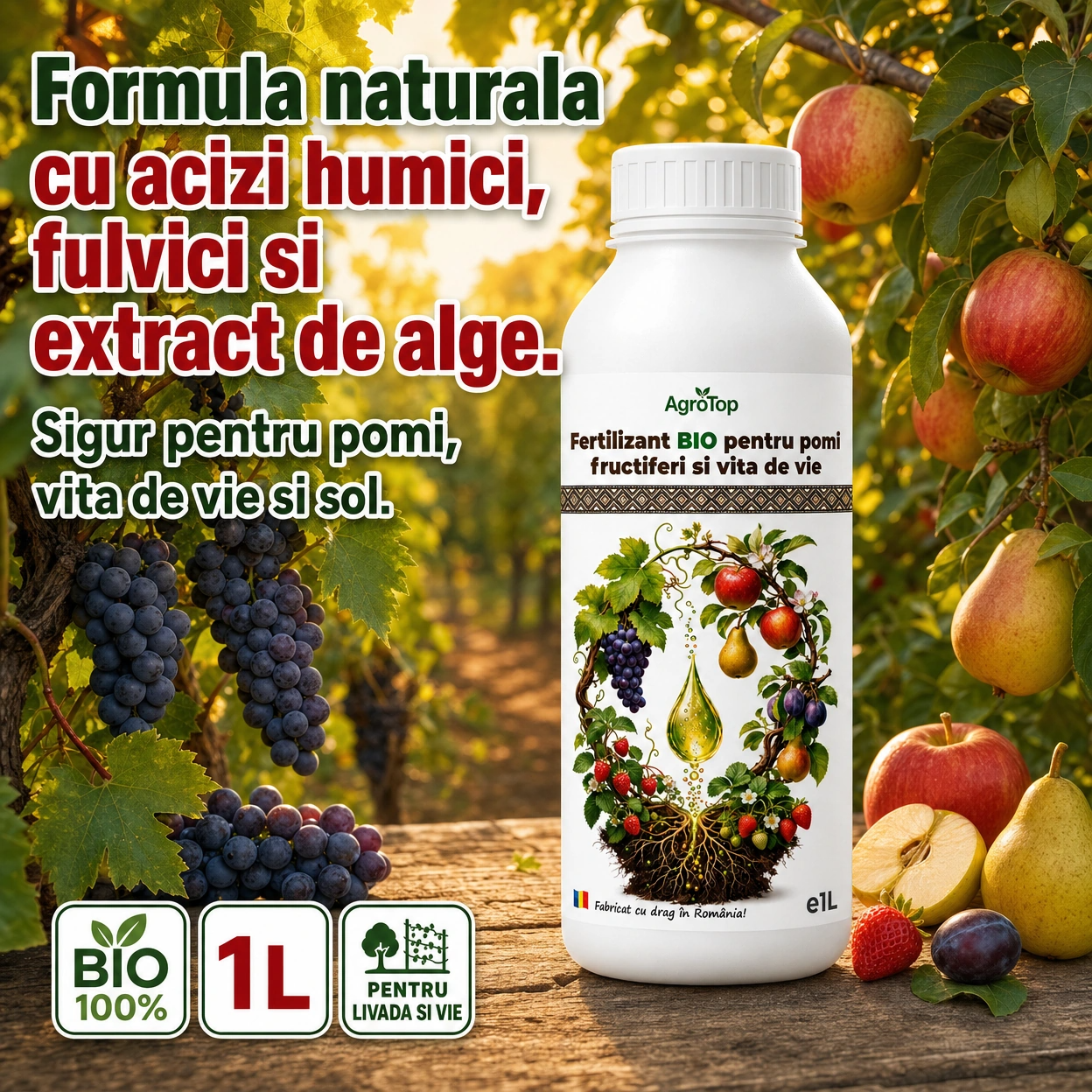 Fertilizant BIO pentru pomi fructiferi si vita de vie, 1L