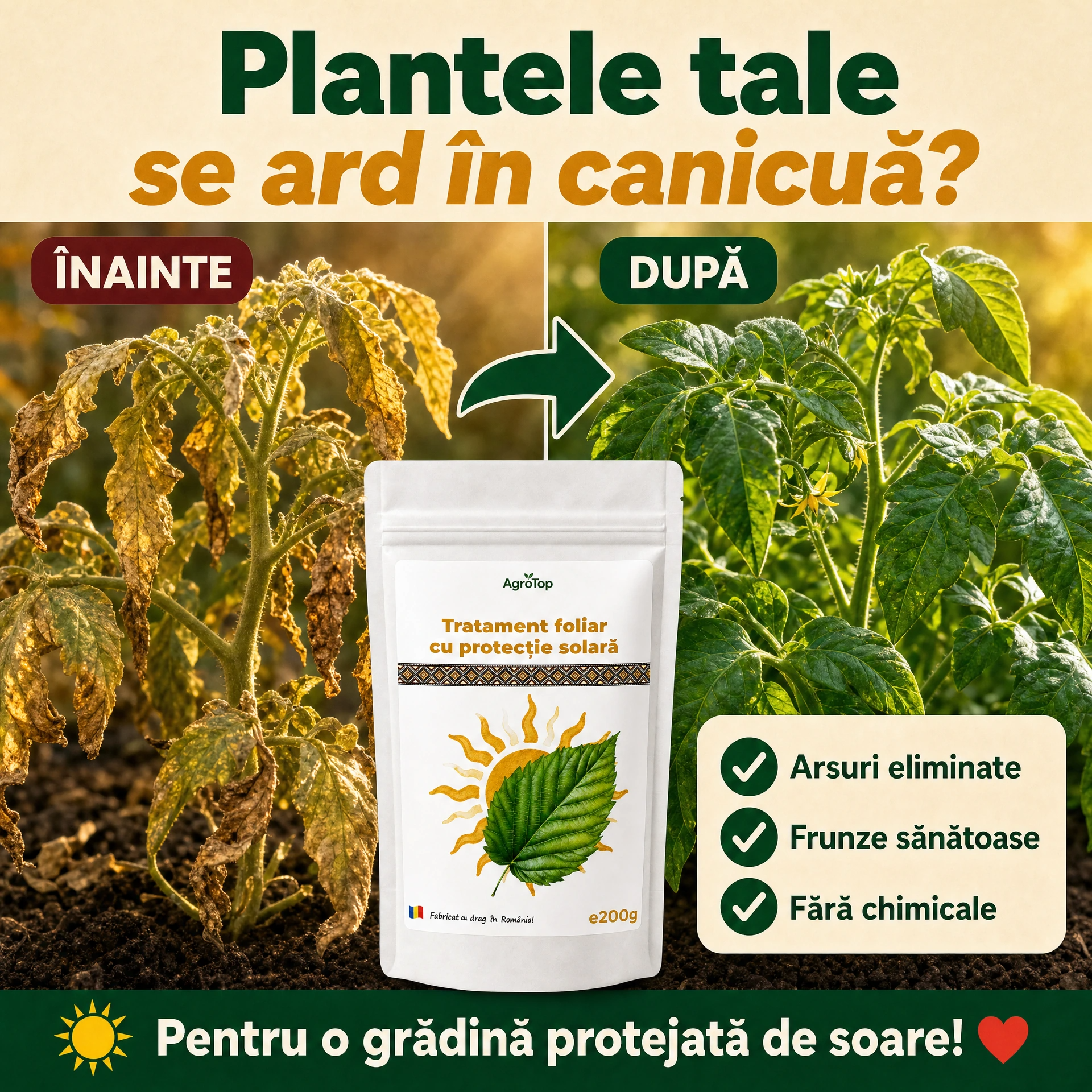 Tratament foliar cu protecție solară, 200g