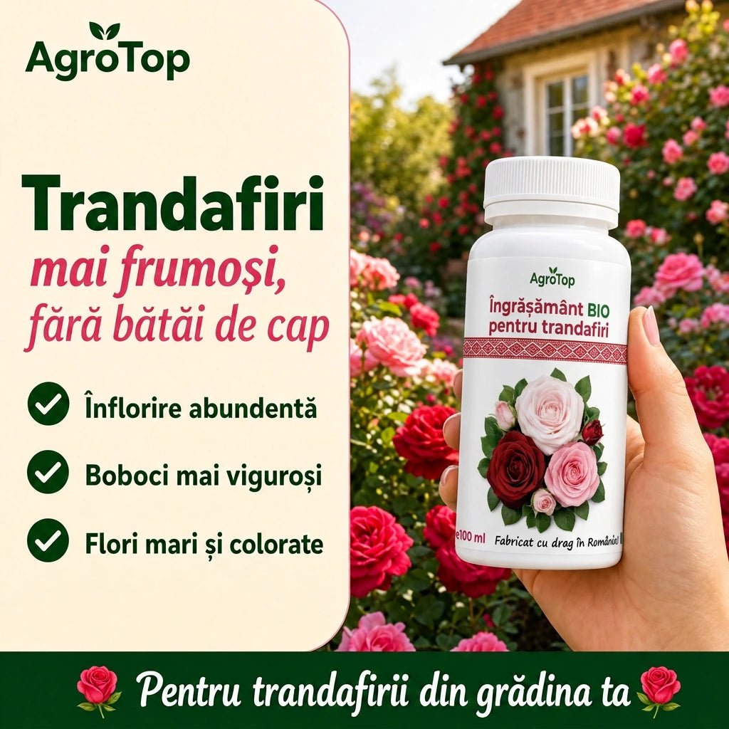 Îngrășământ BIO pentru trandafiri cu înflorire bogată, 100 ml