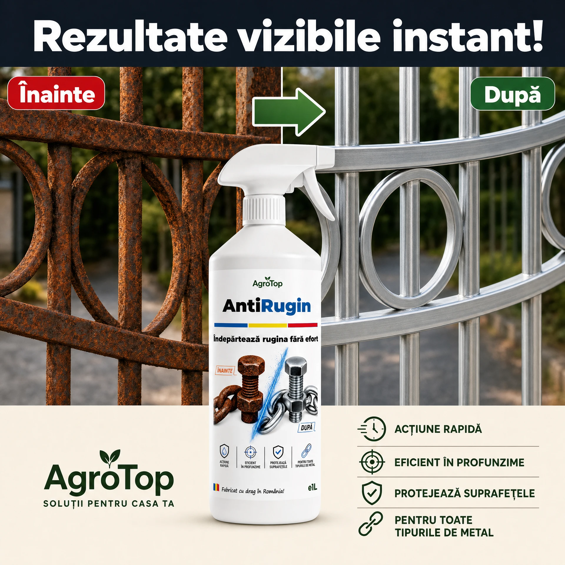 AntiRugin - Îndepărtează rugina fără efort, 1L