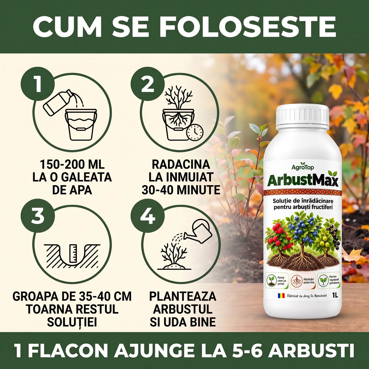 ArbustMax - Solutie inradacinare arbusti fructiferi, 1L