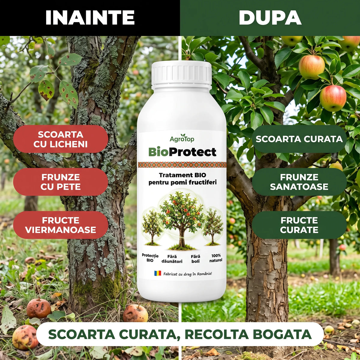 BioProtect - Tratament BIO pentru pomi fructiferi si protectie impotriva bolilor, 250ml