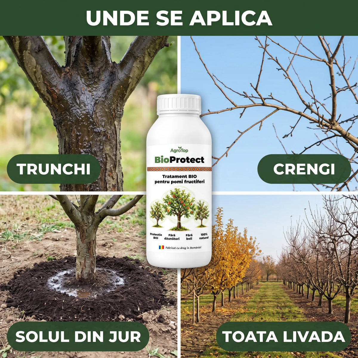 BioProtect - Tratament BIO pentru pomi fructiferi si protectie impotriva bolilor, 250ml