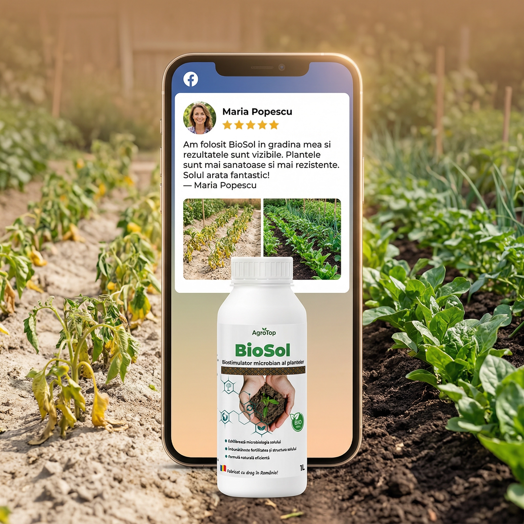 BioSol – Biostimulator pentru Solarii și Grădină, 1L