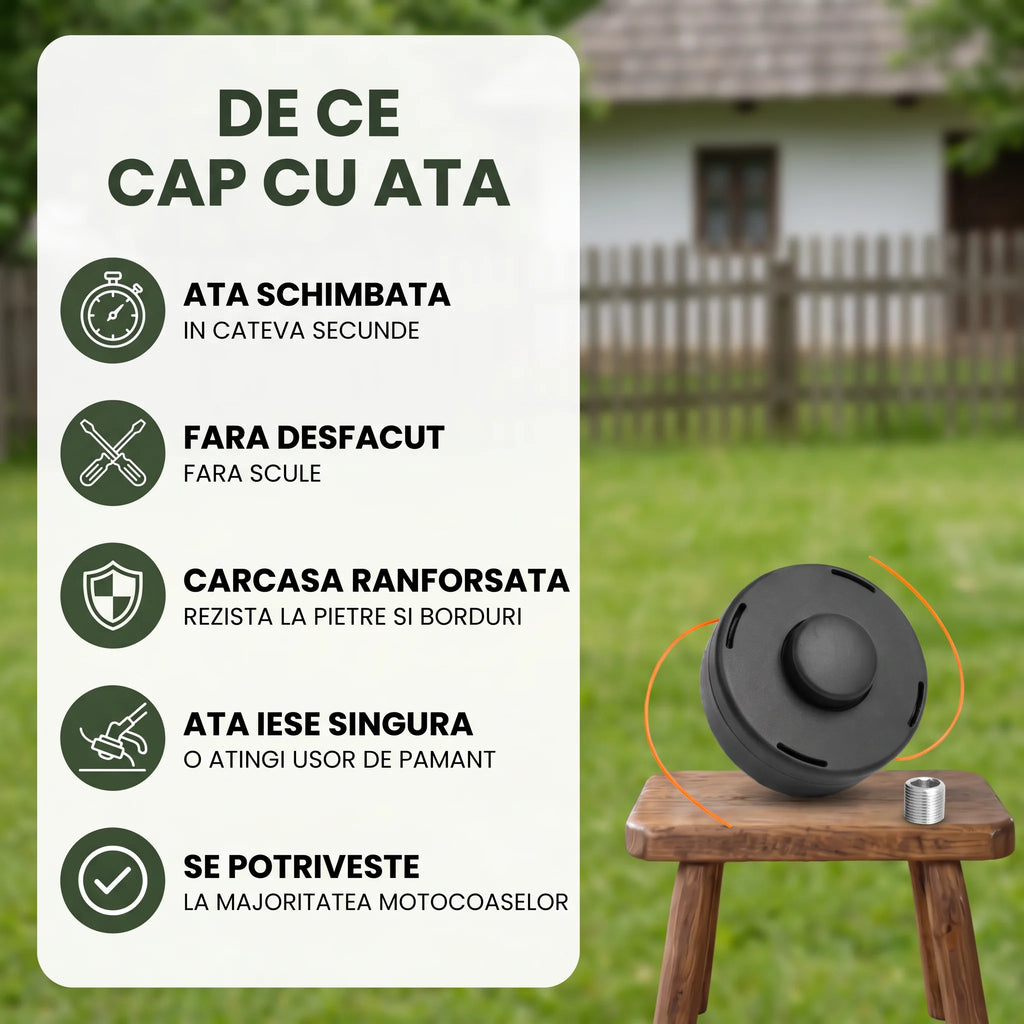 Cap tambur motocoasa cu ata