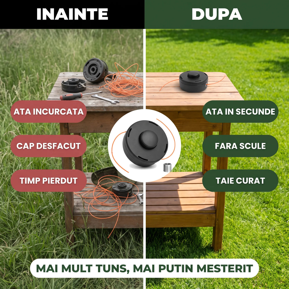 Cap tambur motocoasa cu ata