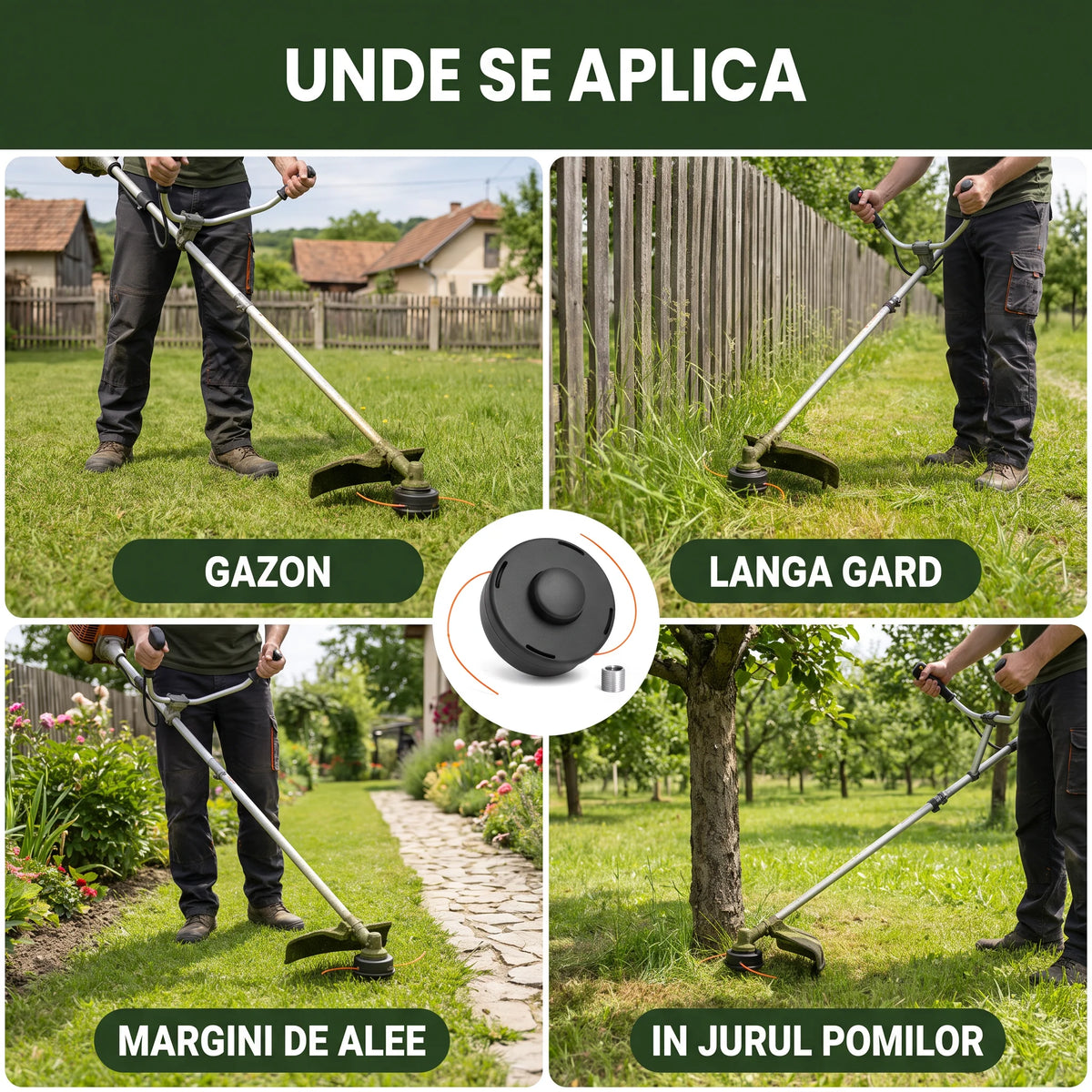 Cap tambur motocoasa cu ata