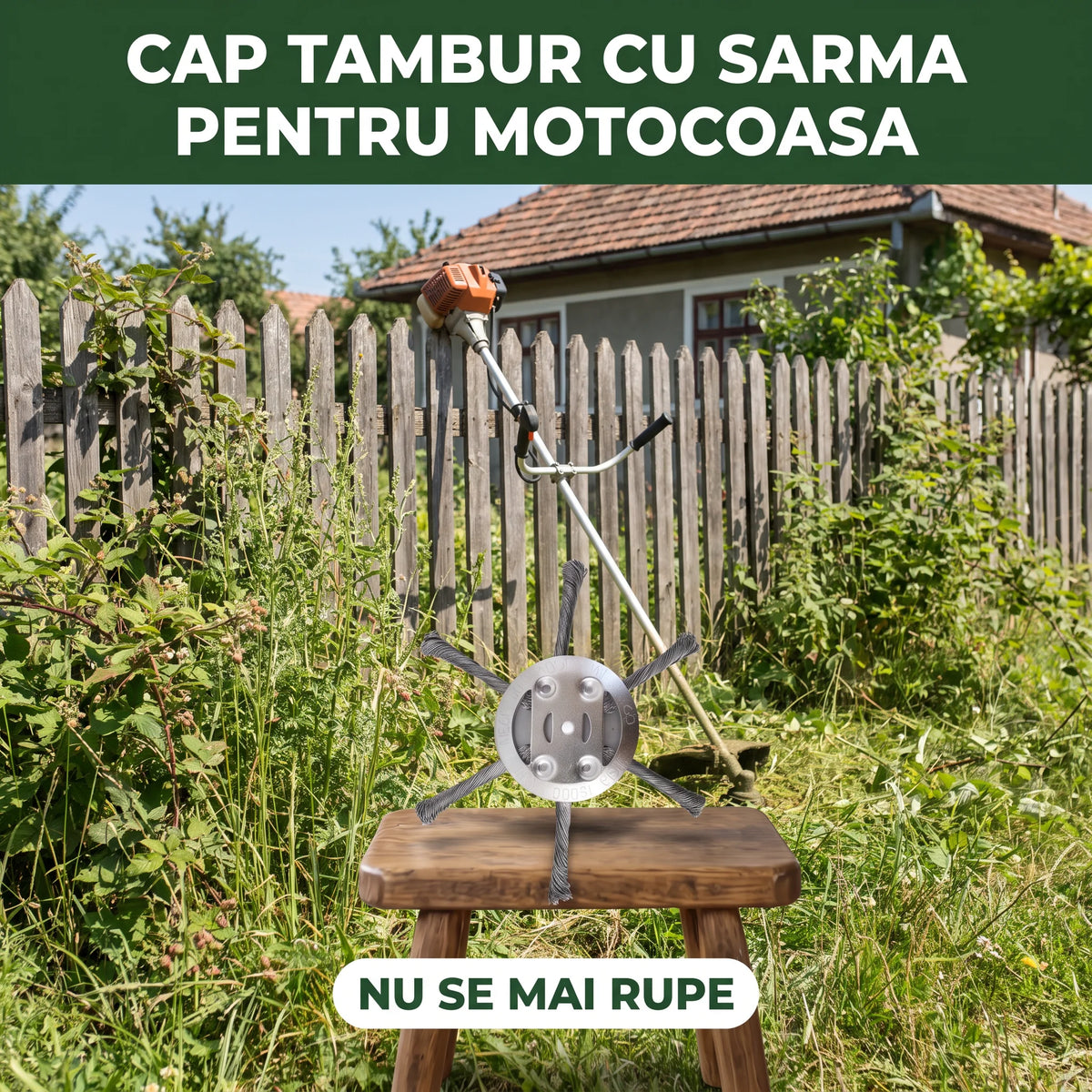 Cap tambur motocoasa cu sarma