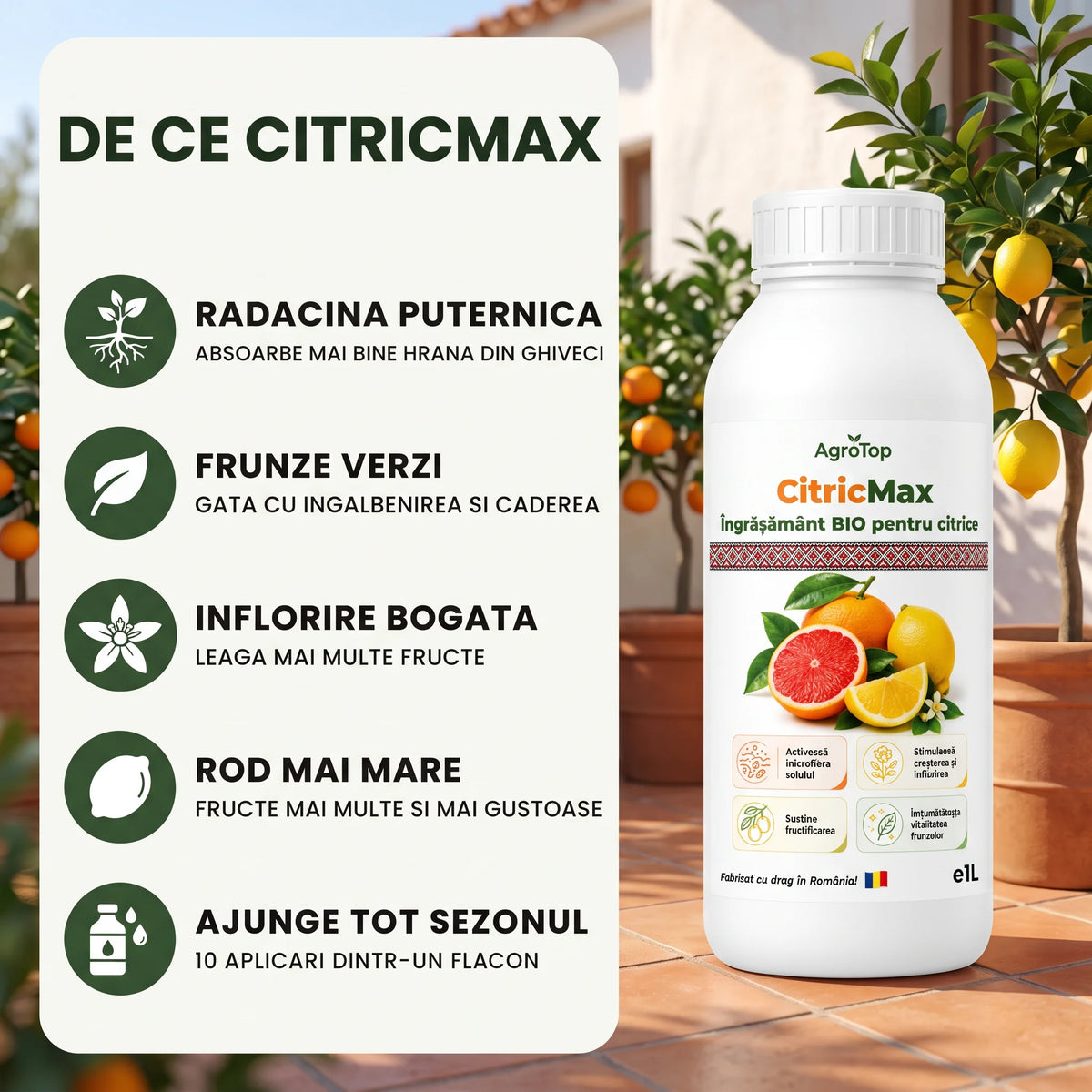 CitricMax -  Îngrășământ BIO pentru citrice, 1L
