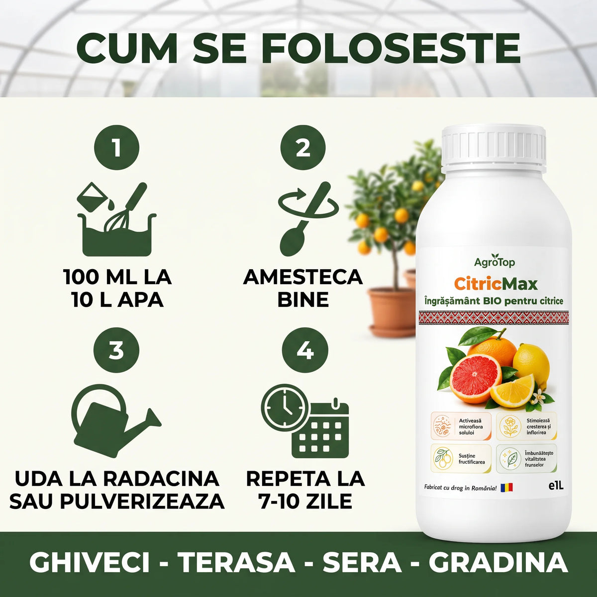 CitricMax -  Îngrășământ BIO pentru citrice, 1L