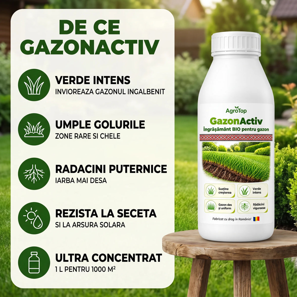 GazonActiv - Ingrasamant BIO pentru gazon, 1L