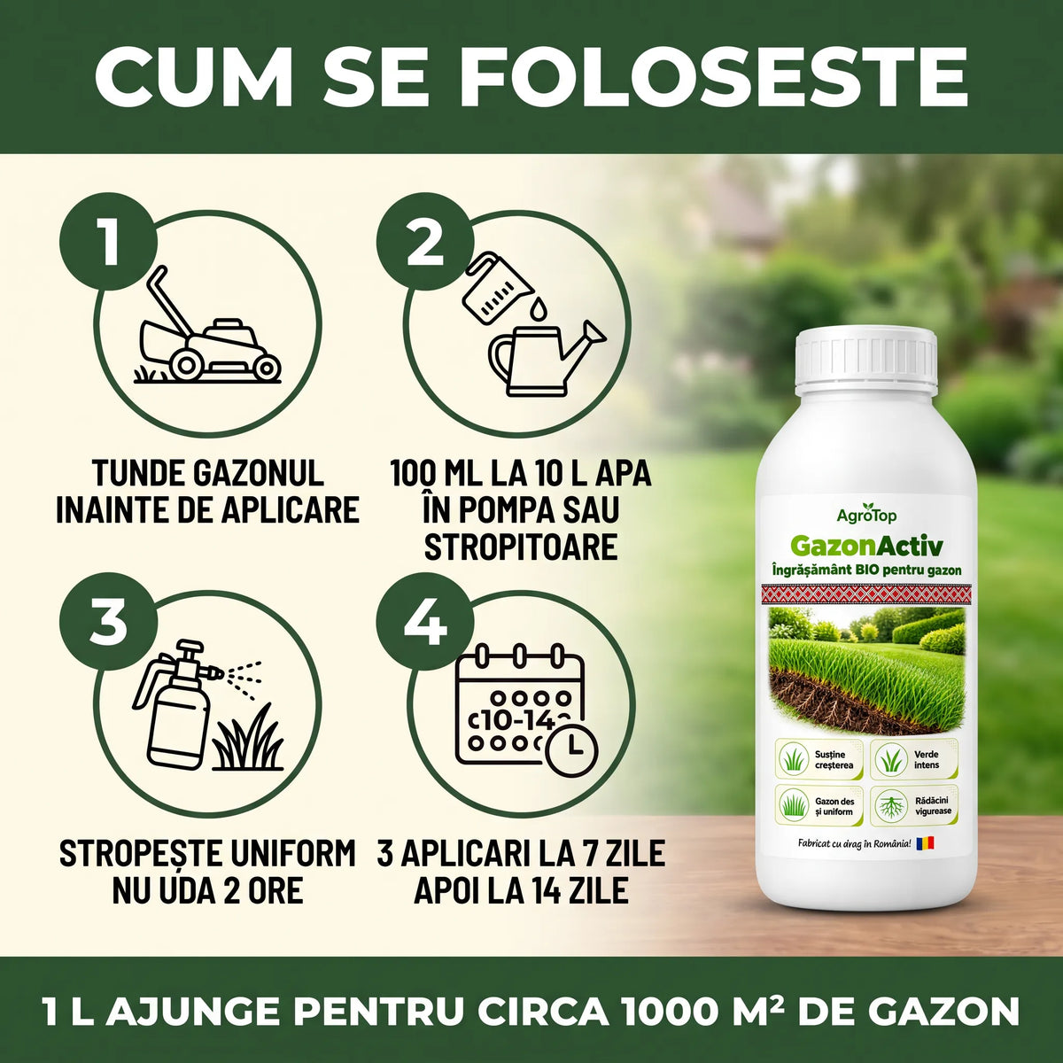 GazonActiv - Ingrasamant BIO pentru gazon, 1L