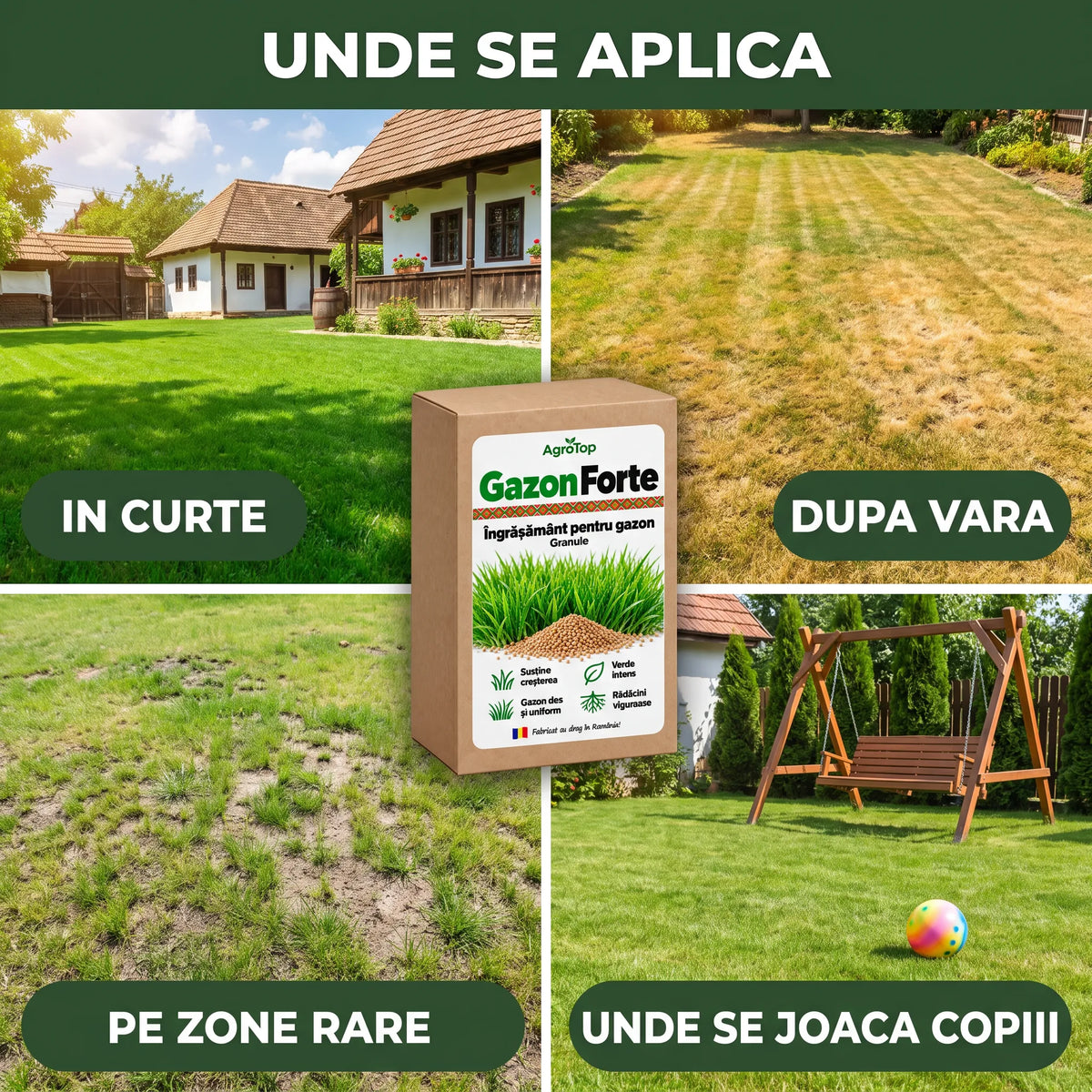 GazonForte - Ingrasamant pentru gazon granule, 1.5KG