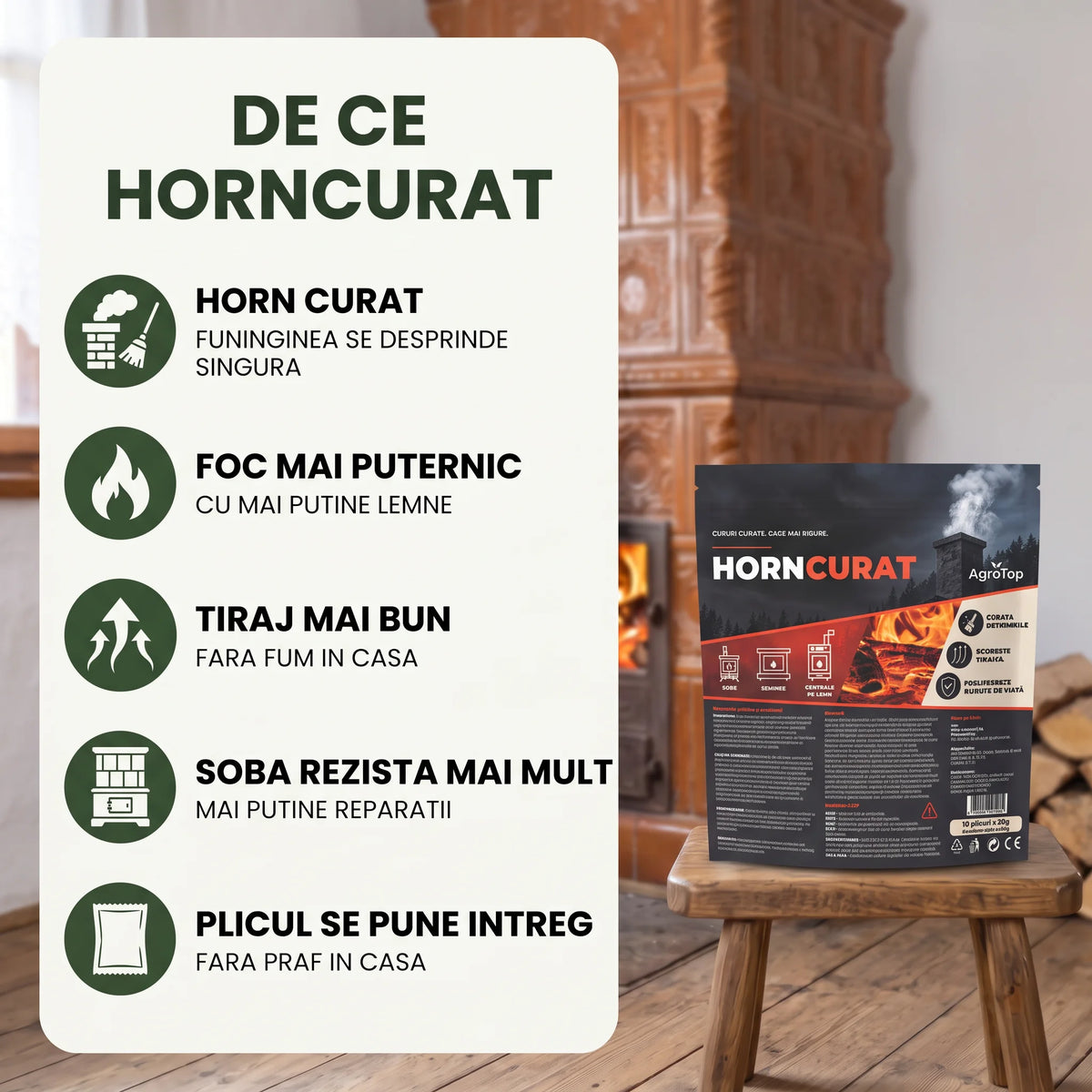 HornCurat - Plicuri pentru curatarea sobelor si a hornurilor