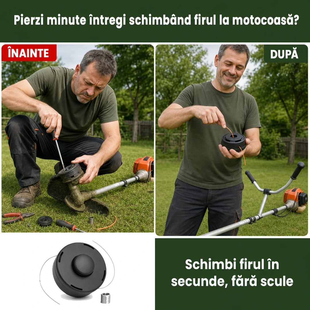 Cap tambur motocoasa cu ata