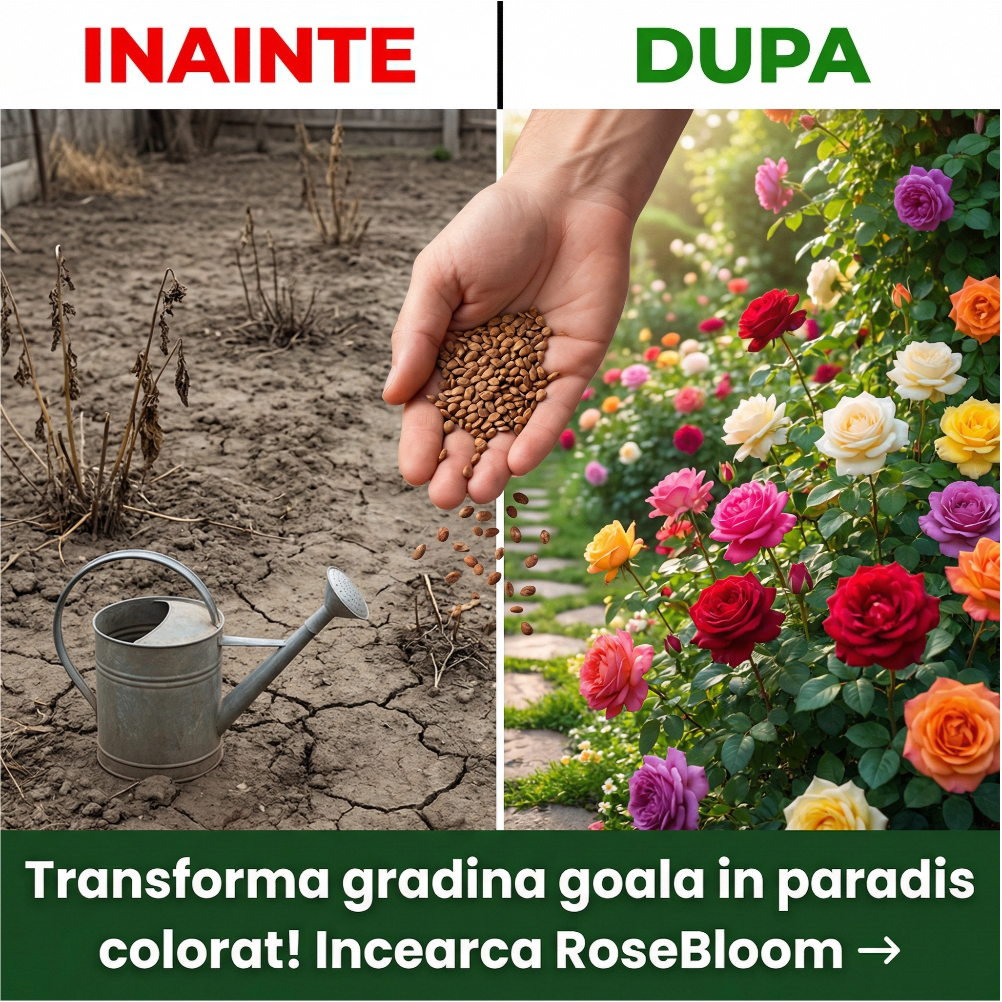 Set 10 buc. Seminte de Trandafiri Multicolori RoseBloom