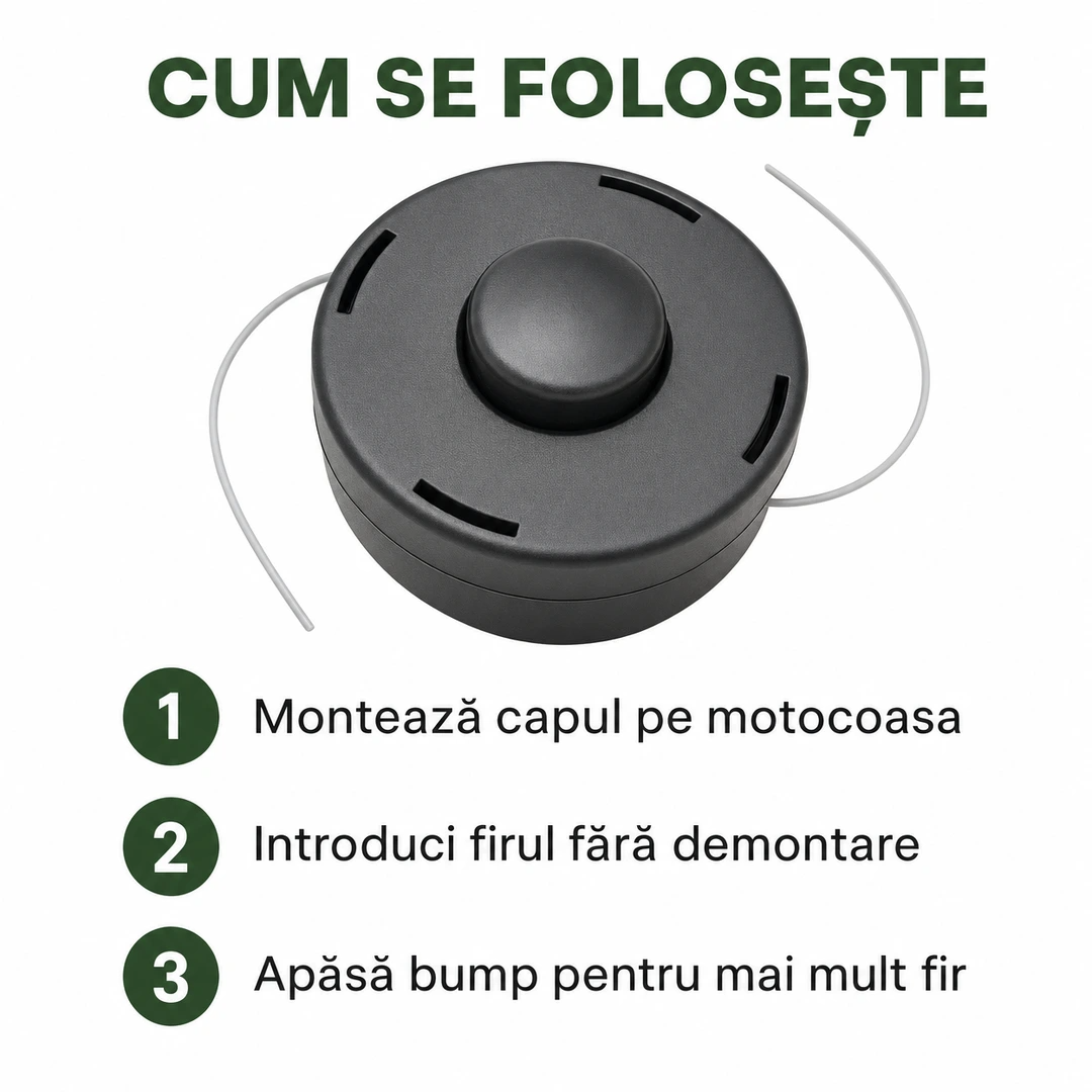 Cap tambur motocoasa cu ata