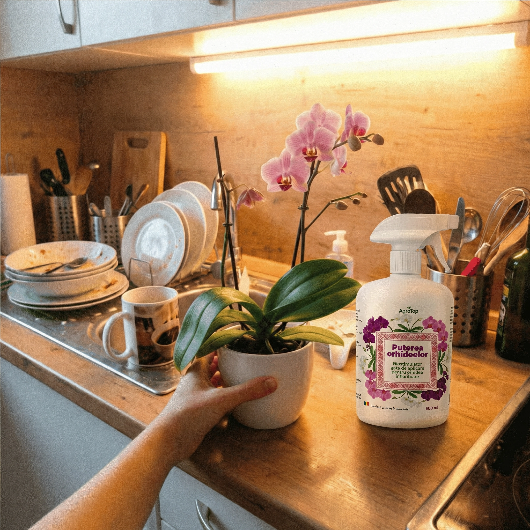 Puterea Orhideelor - Biostimulator pentru nutriția și stimularea dezvoltării orhideelor , 500 ml
