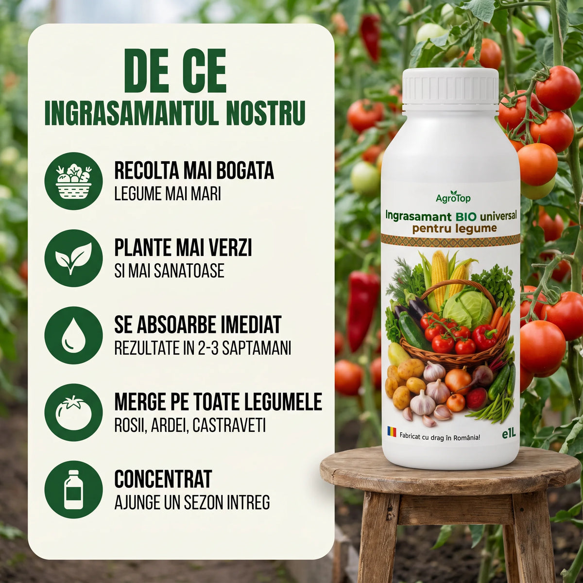 Ingrasamant BIO universal pentru legume, 1L
