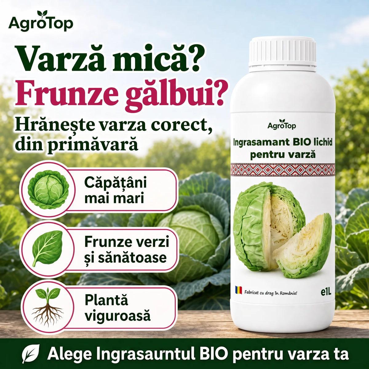 Ingrasamant lichid pentru varză, 1L
