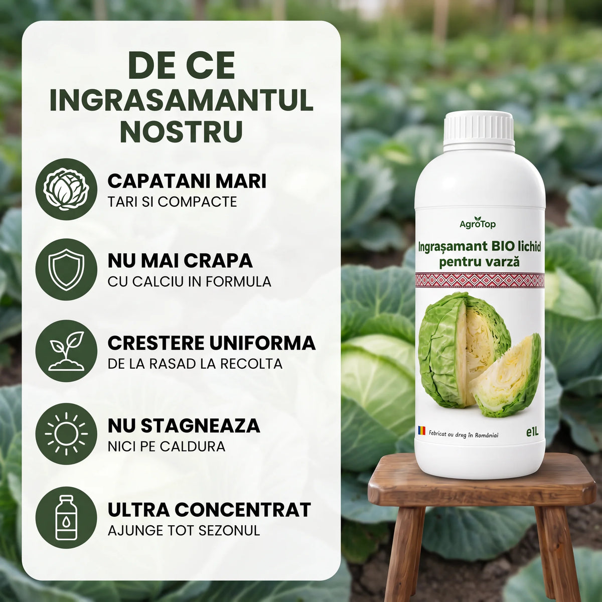 Ingrasamant lichid pentru varză, 1L