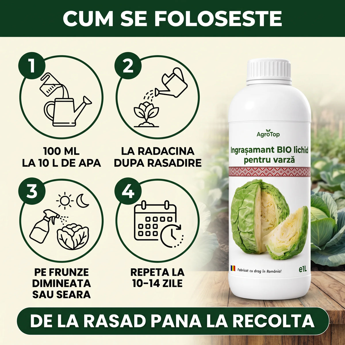 Ingrasamant lichid pentru varză, 1L