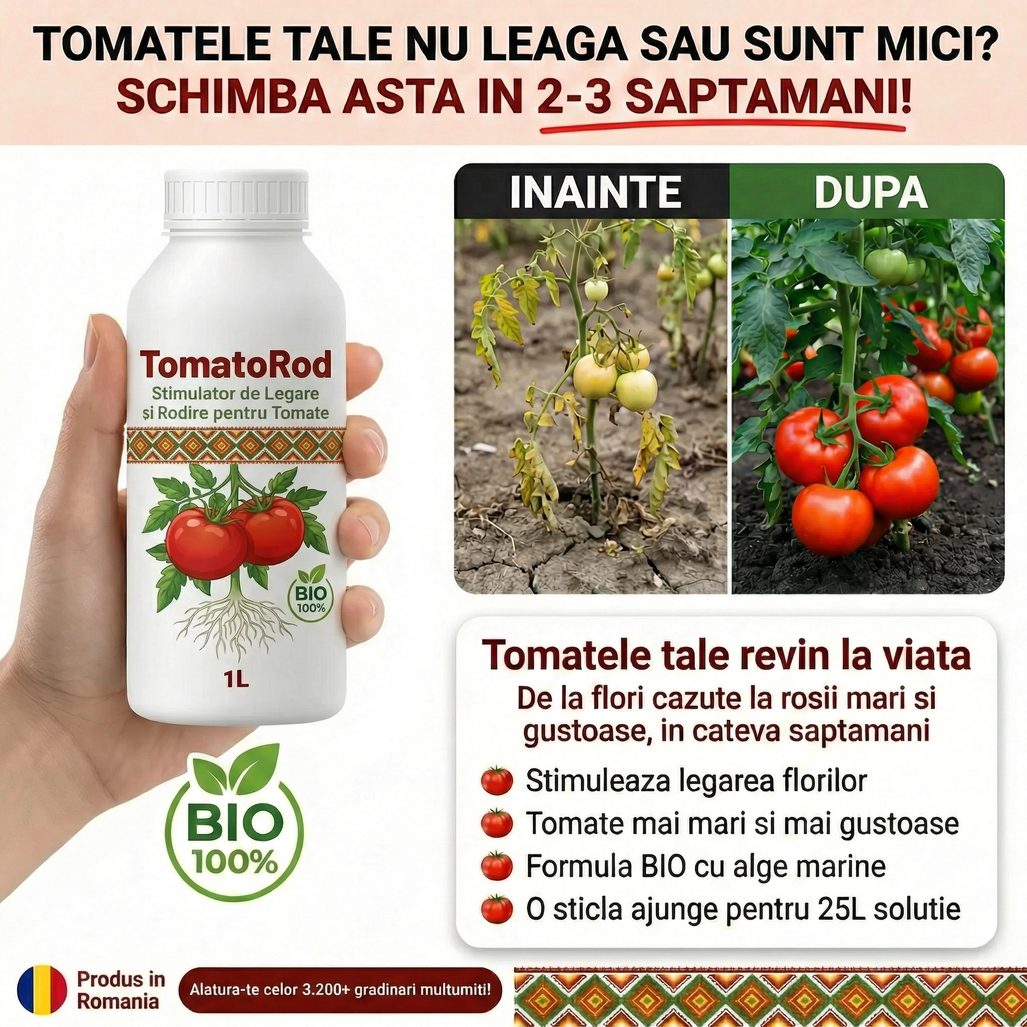 Stimulator de legare si rodire pentru tomate, 250 ml