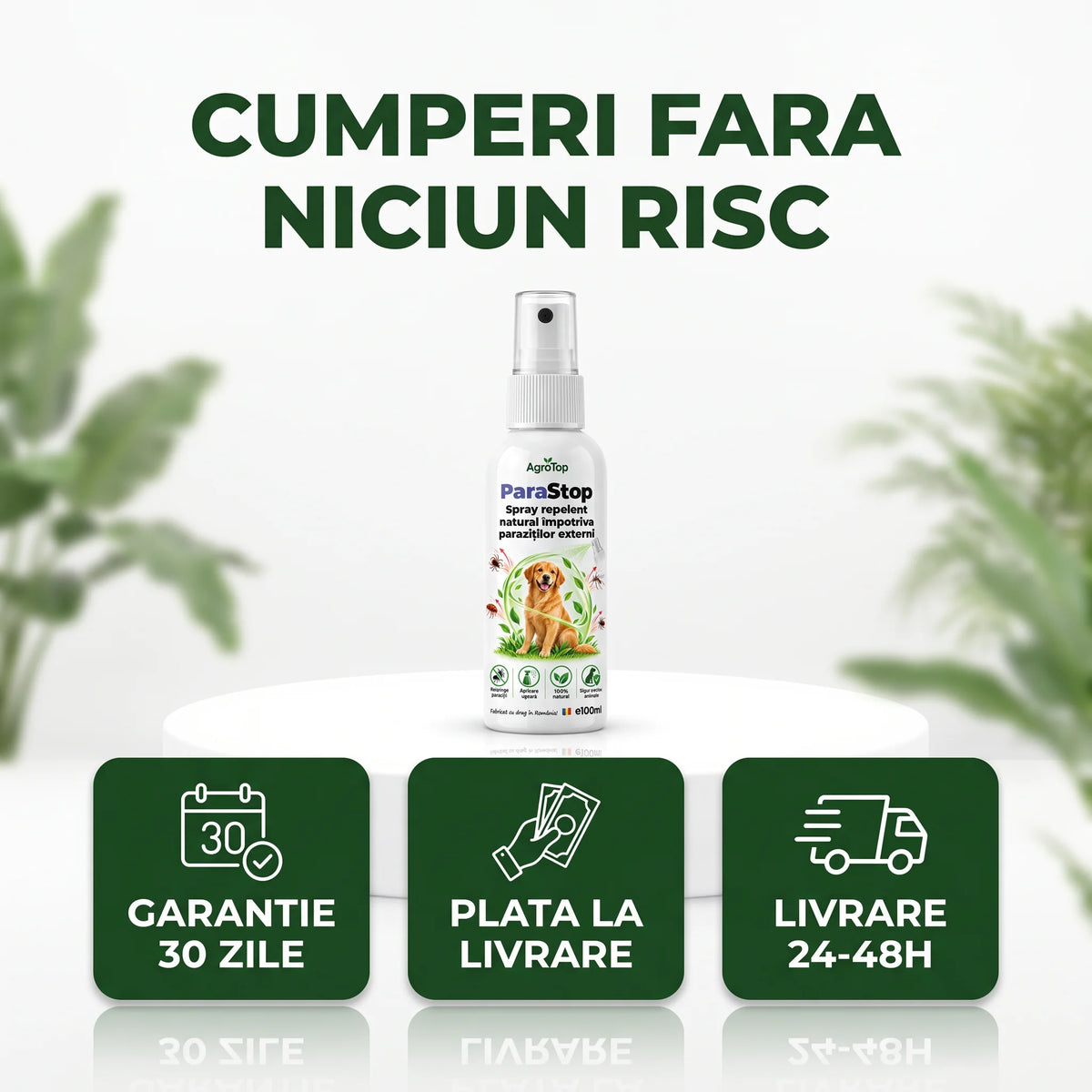ParaStop - Spray repelent natural împotriva paraziților externi, 100ml