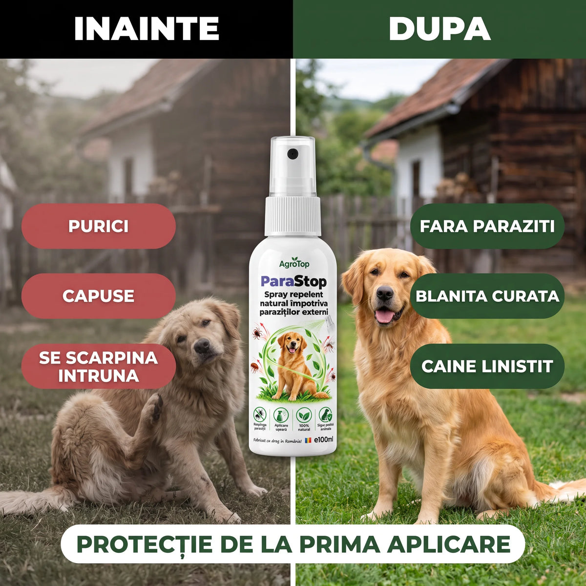ParaStop - Spray repelent natural împotriva paraziților externi, 100ml