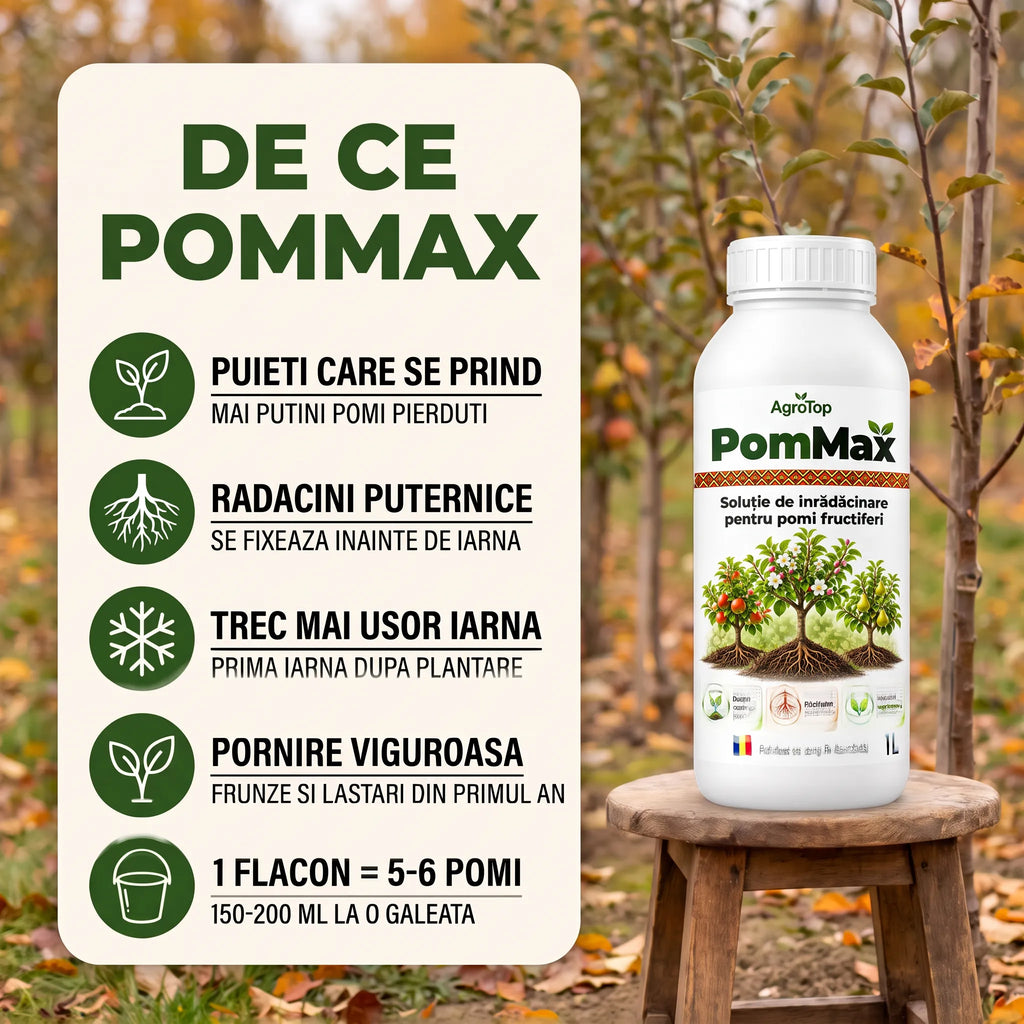 PomMax - Solutie inradacinare pomi fructiferi, 1L