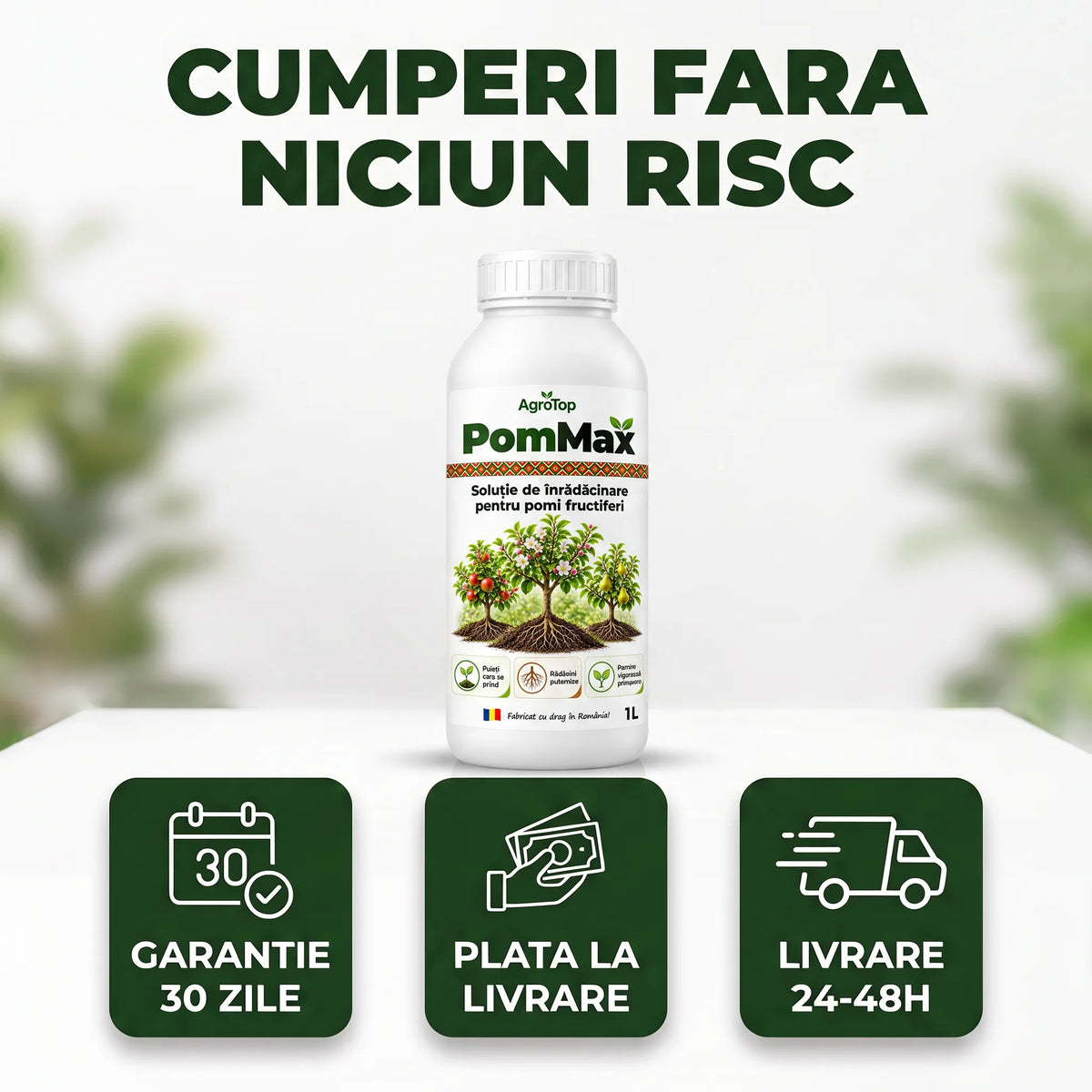 PomMax - Solutie inradacinare pomi fructiferi, 1L