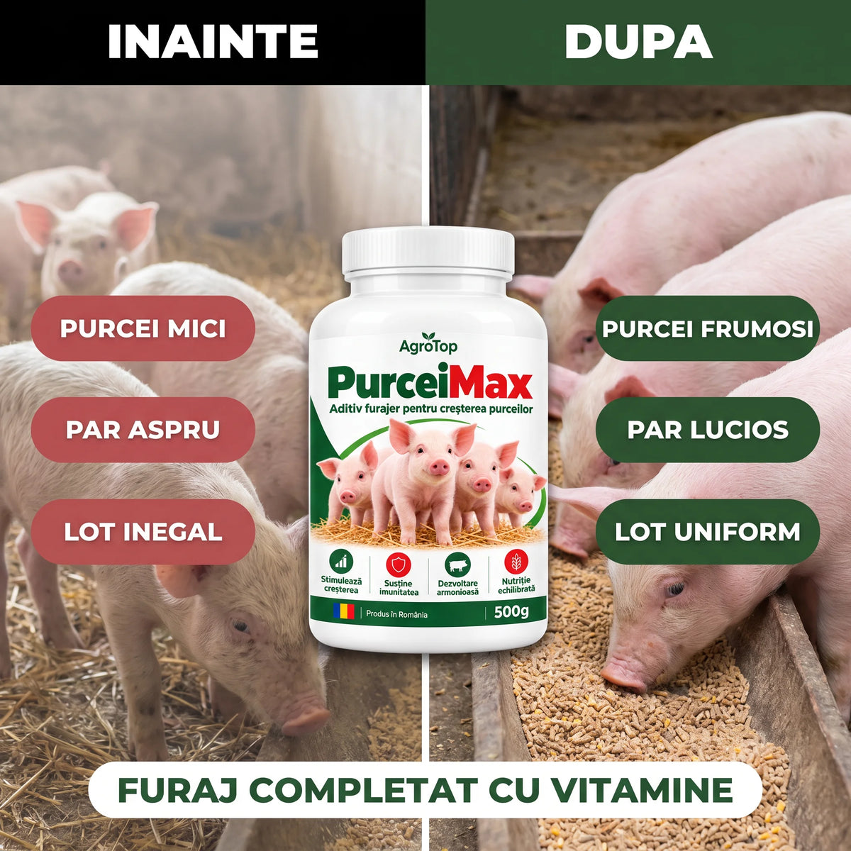 PurceiMax - Aditiv furajer pentru cresterea purceilor, 500g