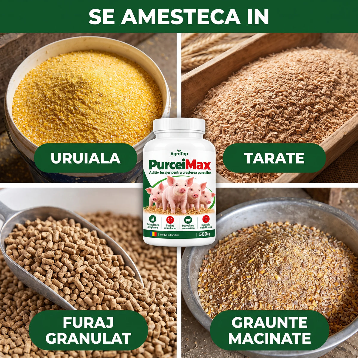 PurceiMax - Aditiv furajer pentru cresterea purceilor, 500g
