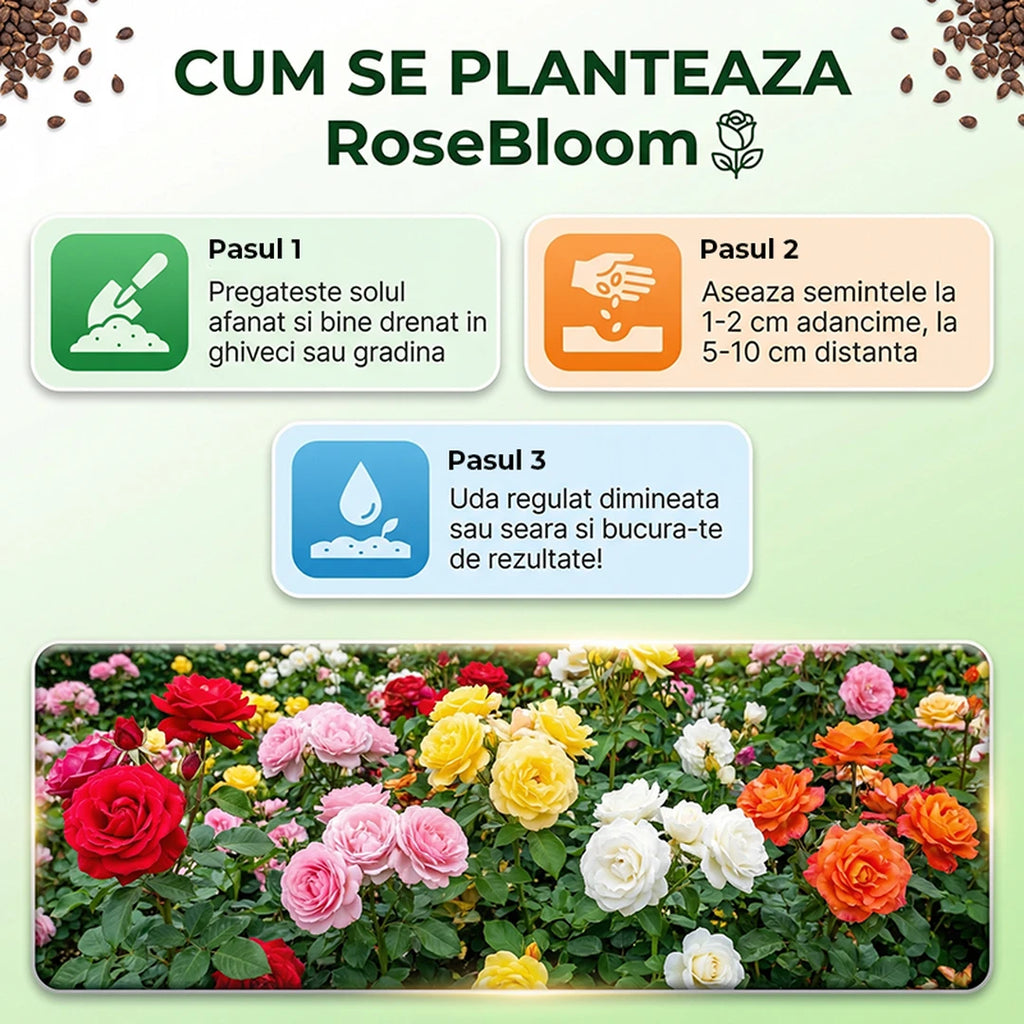UPSELL - Set 10 buc. Seminte de Trandafiri Multicolori RoseBloom