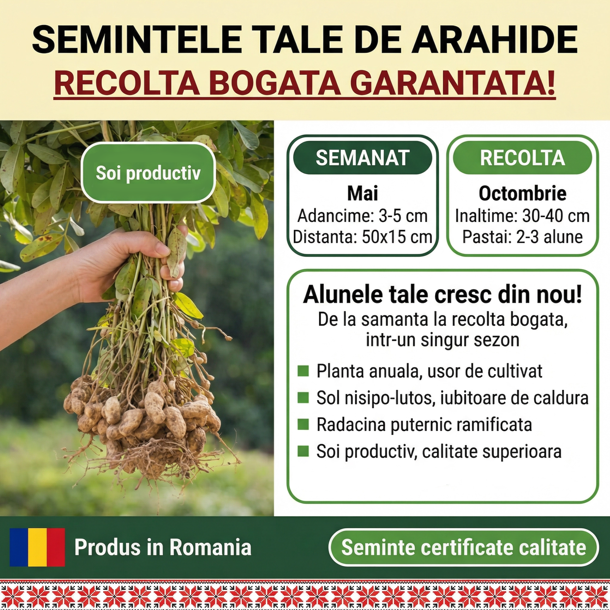 Seminte Alune de pamant cu coaja, Arahide