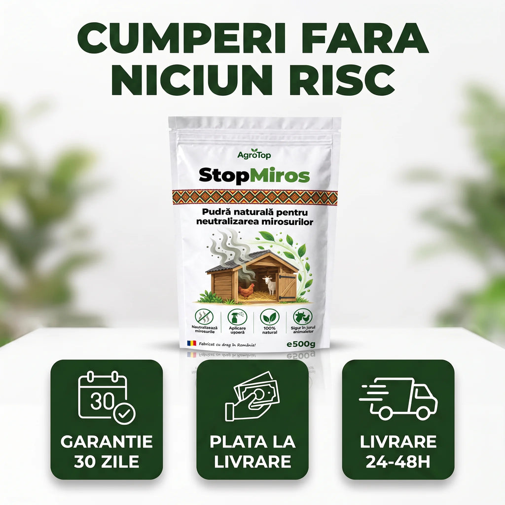 StopMiros - Pudră naturală pentru neutralizarea mirosurilor, 500g