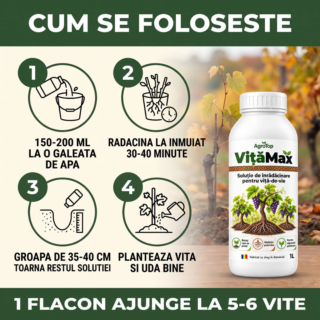 VițăMax - Solutie inradacinare vita de vie, 1L